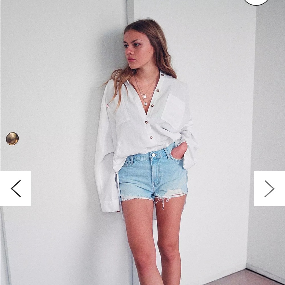 *New* BDG Urban Outfitters girlfriend high waisted denim short light blue Sz 28